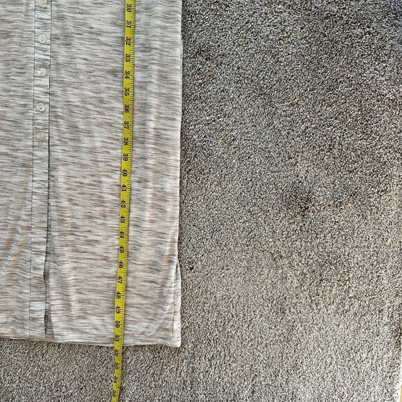 Lovers and Friends Kayce Midi Dress Jersey Knit Button Down Marled Natural Med - Picture 16 of 16
